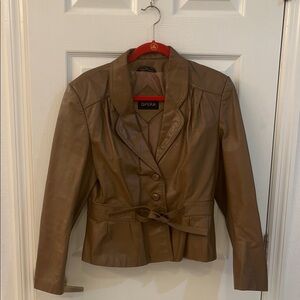 Women's Brown Leather Jacket size Small in USA